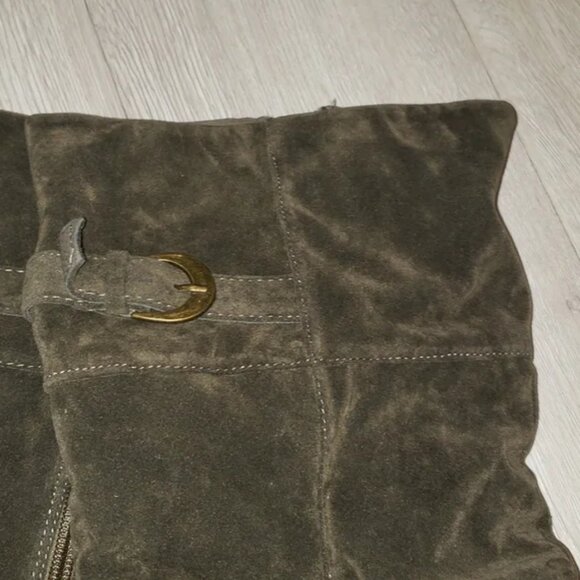 OLIVE FAUX SUEDE BOOTS 10M - Picture 5 of 7